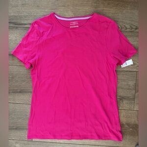 WOMEN’S TALBOTS PIMA COTTON CREWNECK TEE PINK Large